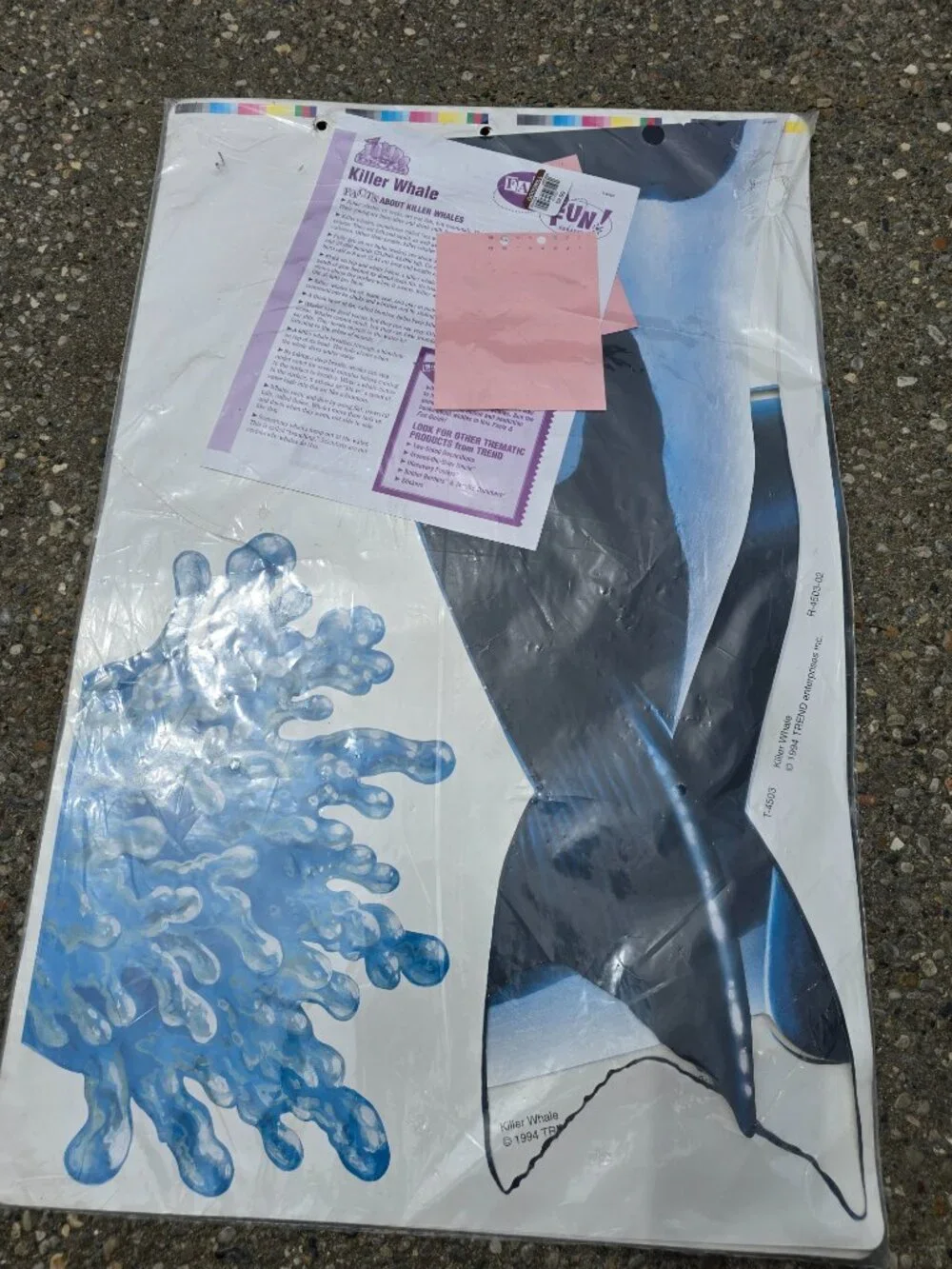 Vintage Trend Enterprises Jumbo Room Decor Killer Whale Orca Cutout Poster T-450